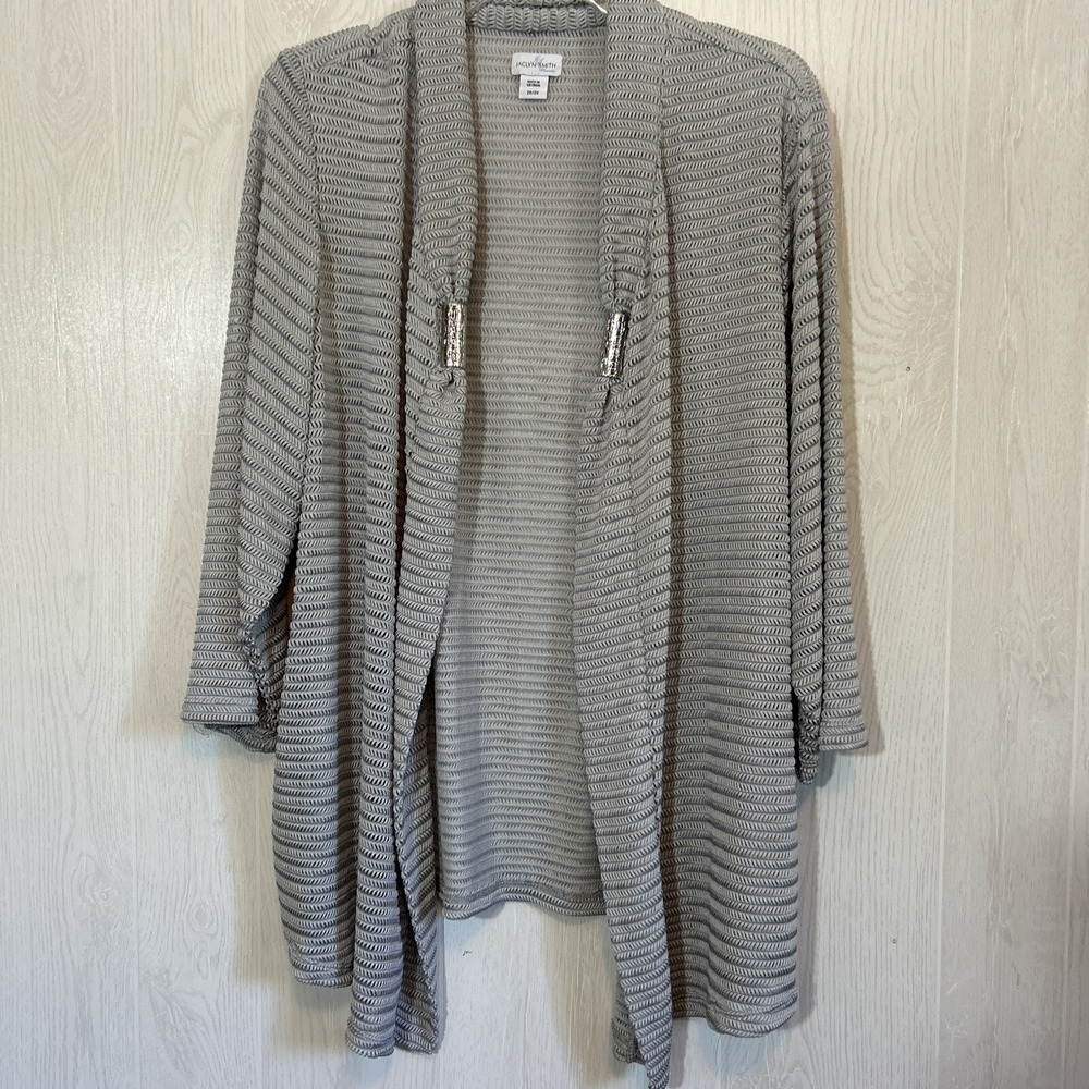Jaclyn Smith 2X‎ Open Weave Cardigan Top Light Weight 3/4 Sleeves